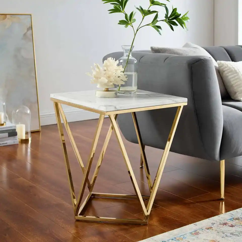 Modern Decorative Table with Stylish Marble Texture Top