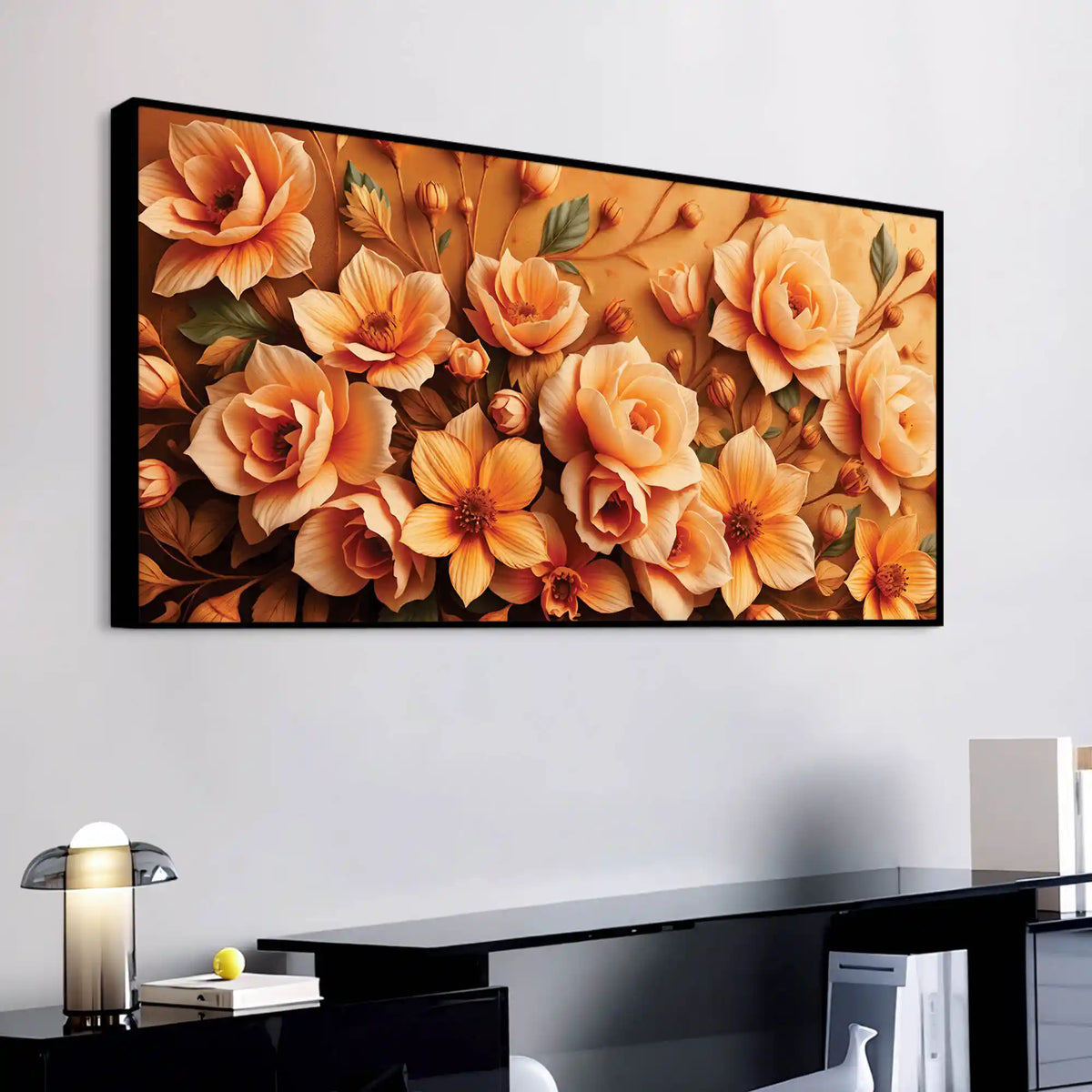 Modern Elegant Floral Canvas Painting