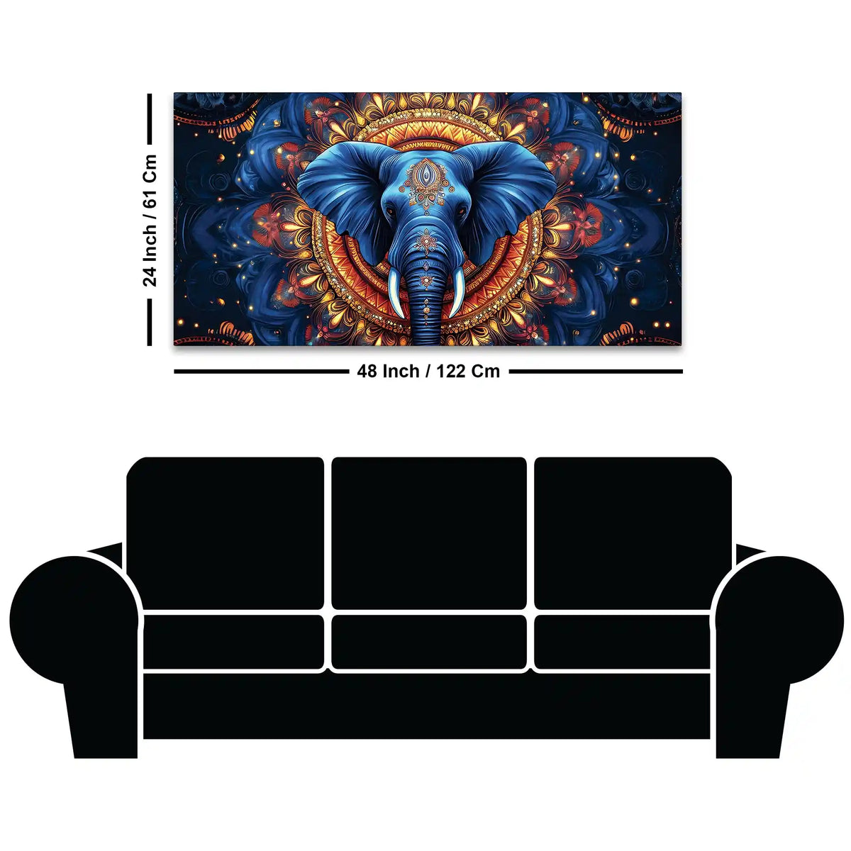 Modern Elephant Canvas Wall Painting for Home Décor