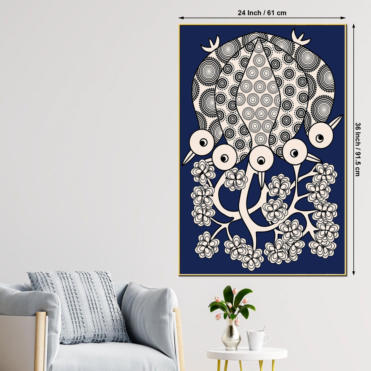 Modern Ethnic Bird Canvas Painting | Decorative Wall Painting