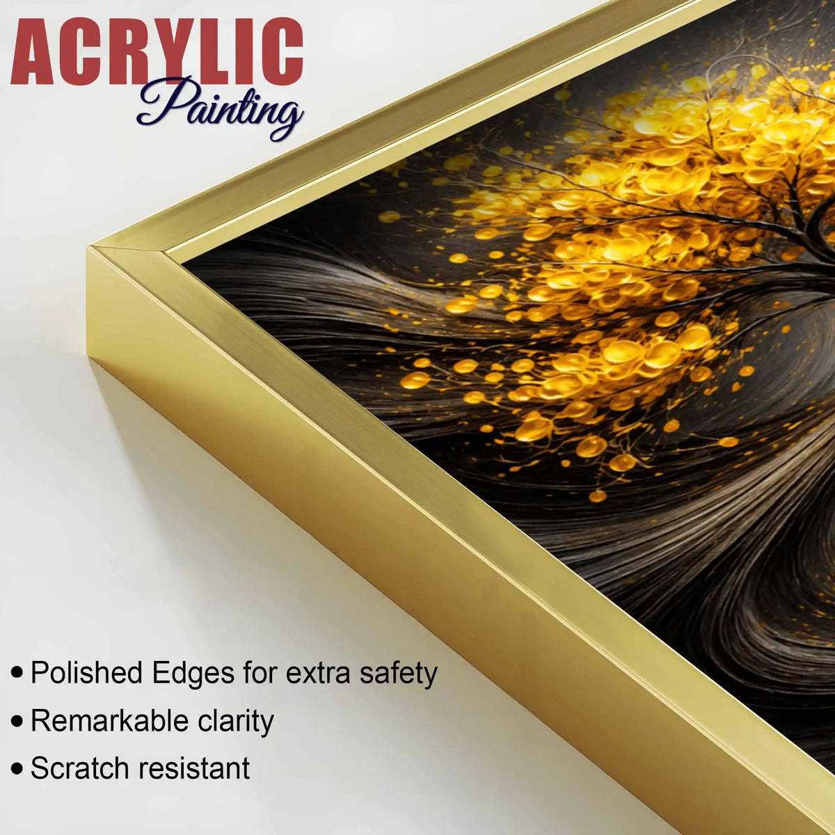 Modern Fantasy Floating Acrylic Painting Set of 3