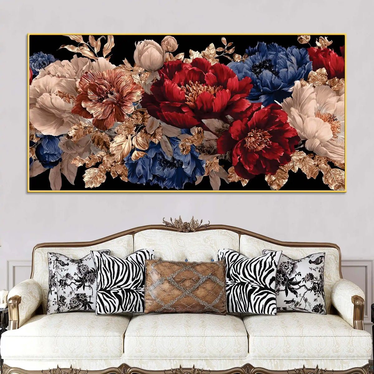 Modern Floral Canvas Painting for Home Decoration