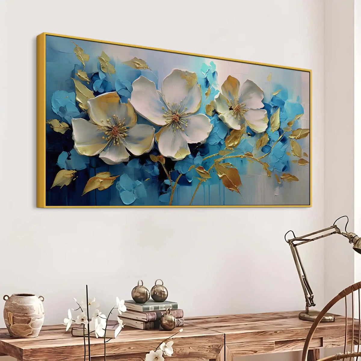 Modern Flower Abstract Canvas Wall Decor Painting for Office
