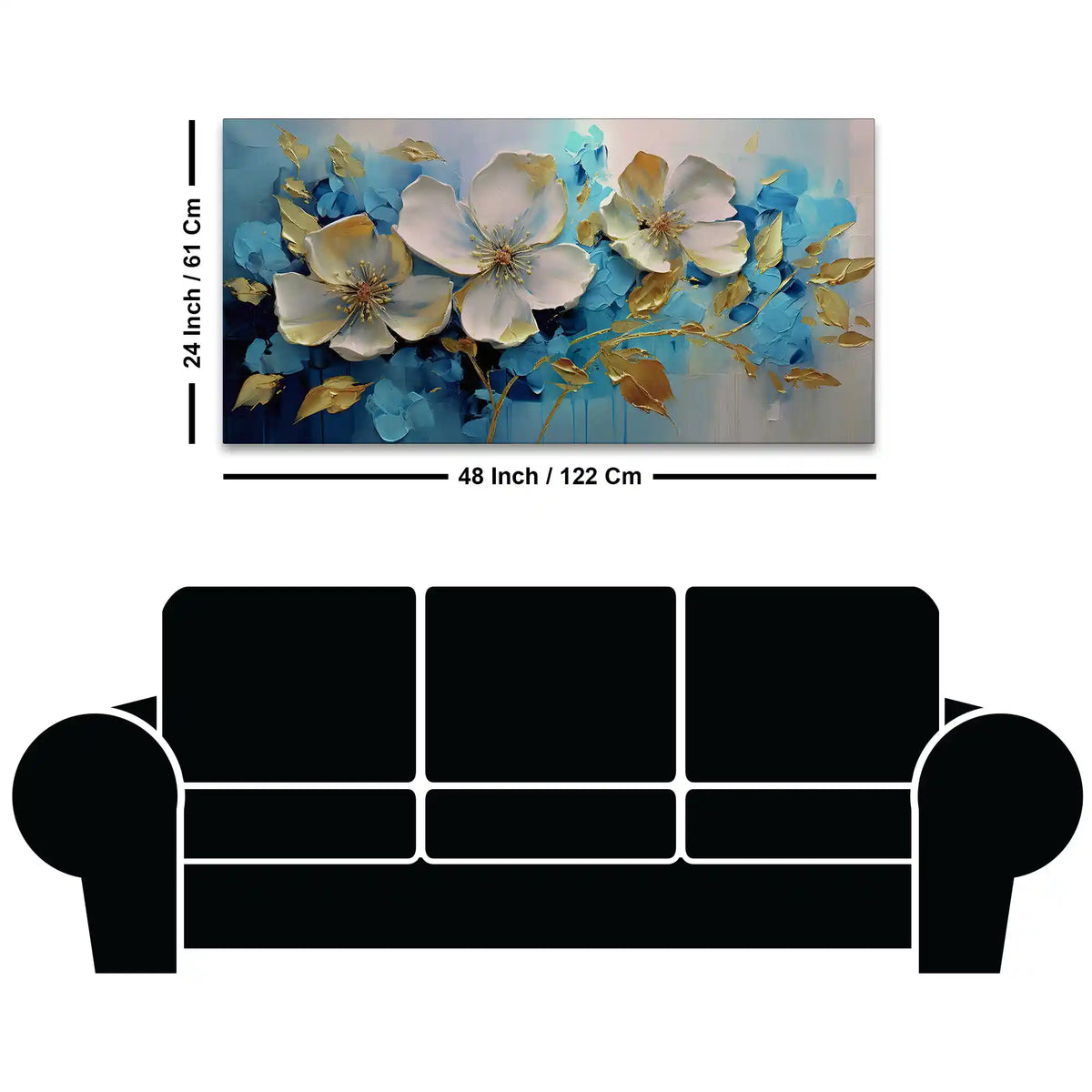 Modern Flower Abstract Canvas Wall Decor Painting for Office