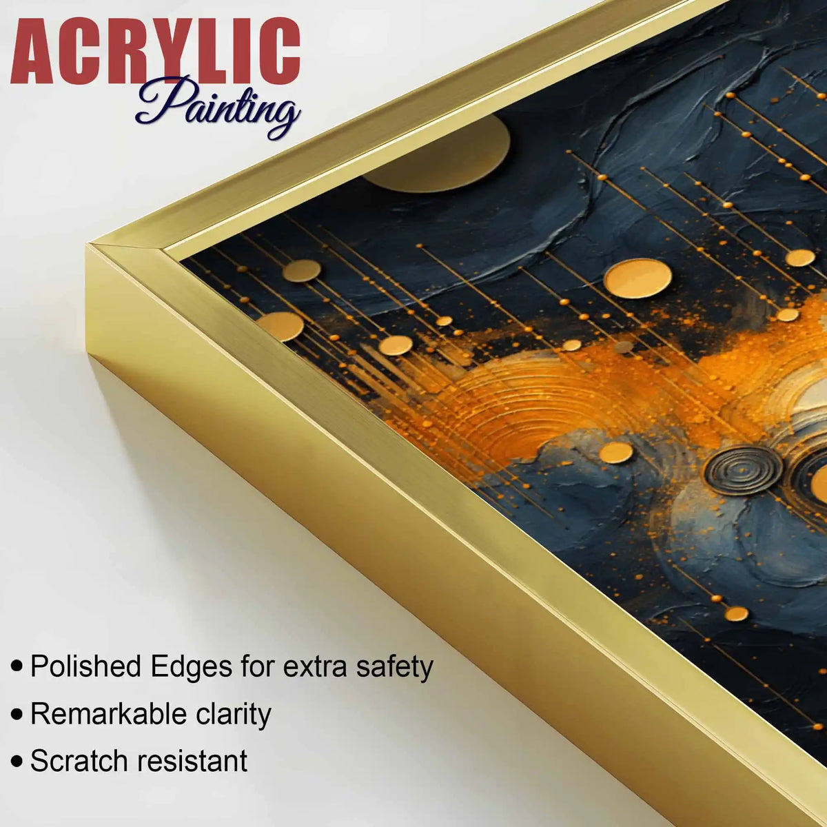 Modern Geometric Elegance Floating Acrylic Painting Set of 3