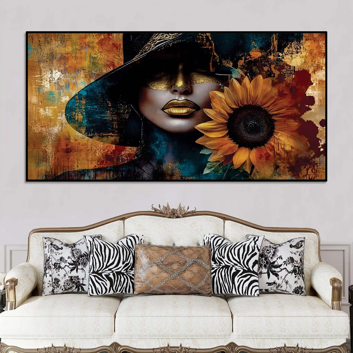 Modern Glam Woman Canvas Painting for Luxury Interiors