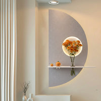 Modern Half Moon LED Wall Décor with Flower Stand