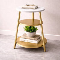 Modern Hall Side Table with Marble Slab X Base