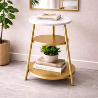 Modern Hall Side Table with Marble Slab X Base