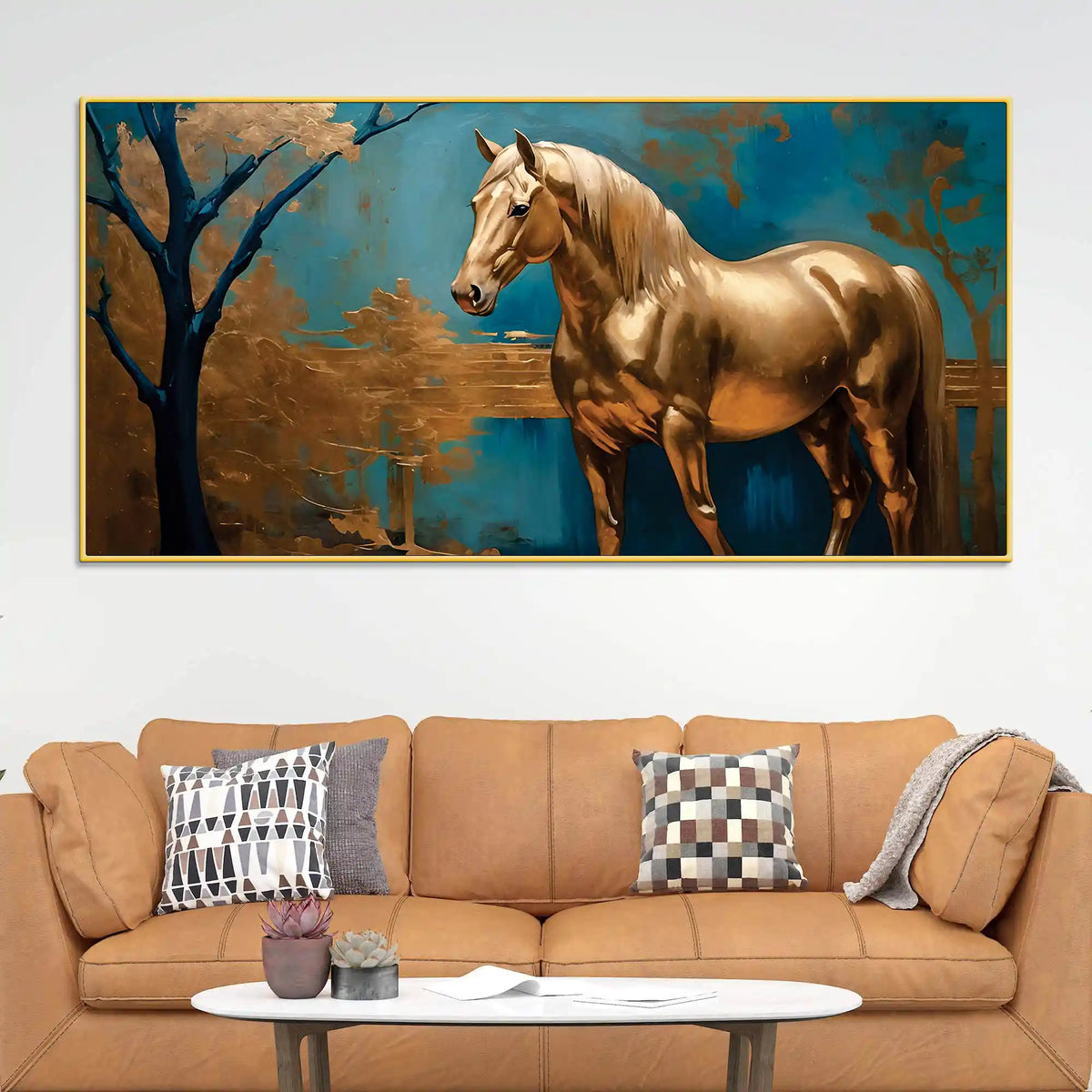 Modern Horse Canvas Wall Abstract Painting for Home Interiors