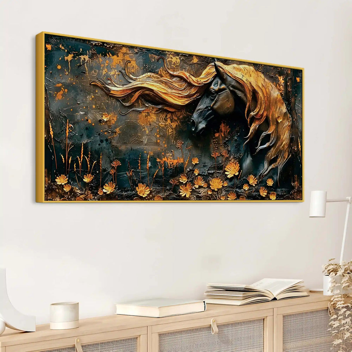 Modern Horse Canvas Wall Art Abstract Painting for Home Interiors