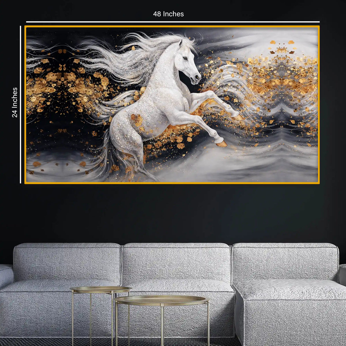 Modern Horse Crystal Glass Painting for Premium Décor