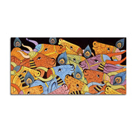 Modern Indian Folk Cow Canvas Wall Painting