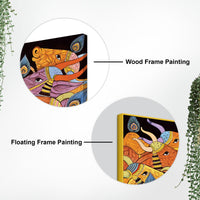 Modern Indian Folk Cow Canvas Wall Painting