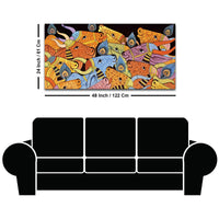 Modern Indian Folk Cow Canvas Wall Painting
