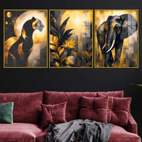 Modern Jungle Inspired Acrylic wall Painting Set of 3