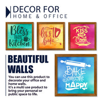 Modern Kitchen Quotes Art Wooden Wall Frame Set of Four