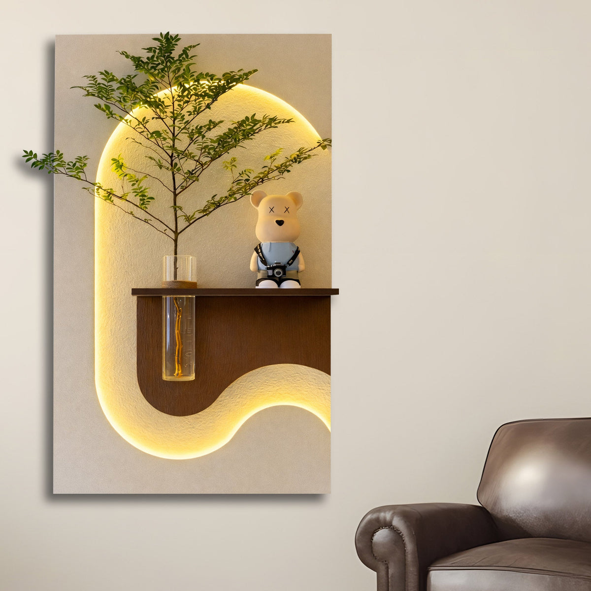 Modern LED Accent Wall Décor with vase