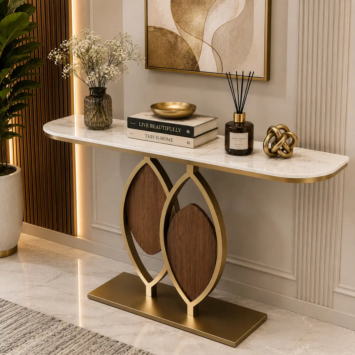 Modern LED Console Table | Premium Entryway & Hall Furniture (SS 302)