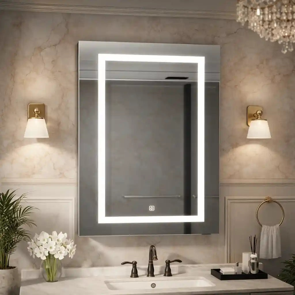 Modern LED Vanity Mirror Cabinet with Rectangular Light Frame