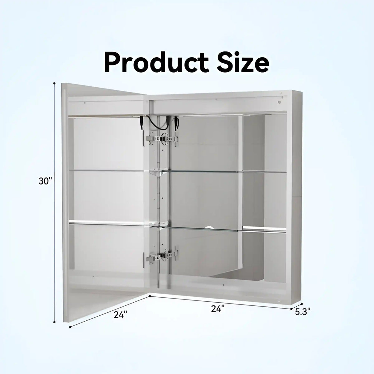 Modern LED Vanity Mirror Cabinet with Rectangular Light Frame