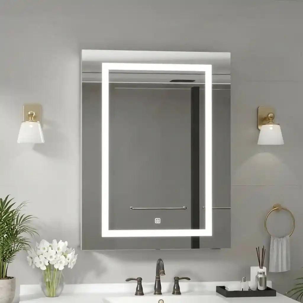 Modern LED Vanity Mirror Cabinet with Rectangular Light Frame