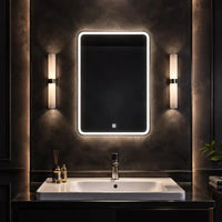 Modern LED Vanity Mirror Cabinet with Smooth Corners and Storage
