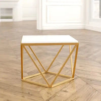 Modern Living Room Table with Marble Finish Top