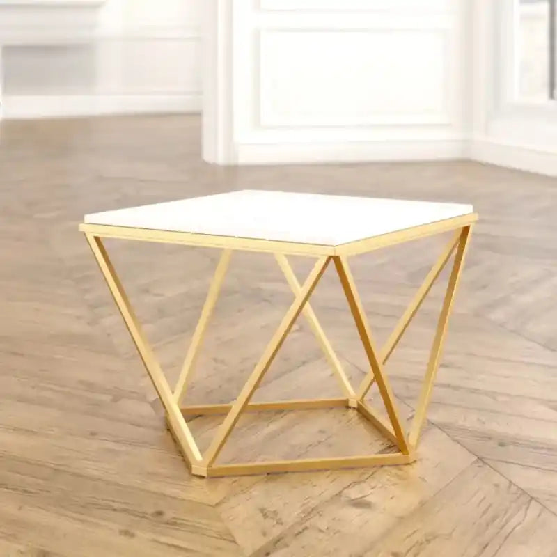 Modern Living Room Table with Marble Finish Top