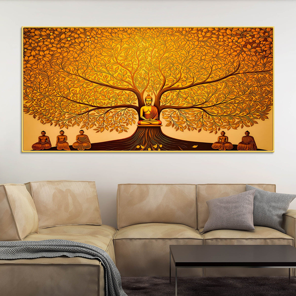 Modern Lord Buddha Canvas Painting for Living Room & Bedroom