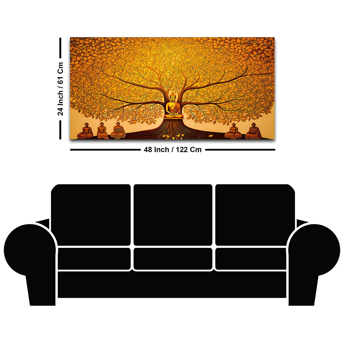 Modern Lord Buddha Canvas Painting for Living Room & Bedroom