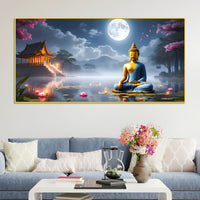 Modern Lord Buddha Canvas Wall Painting for Living Room Interior