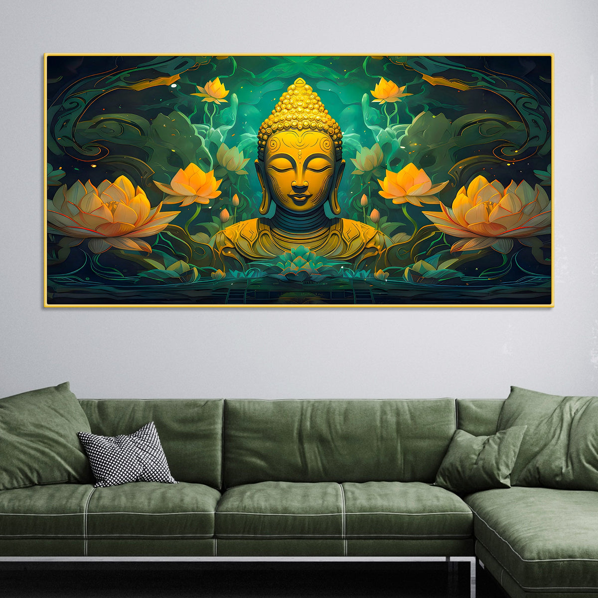 Modern Lord Buddha Canvas Wall Painting for Room Décor