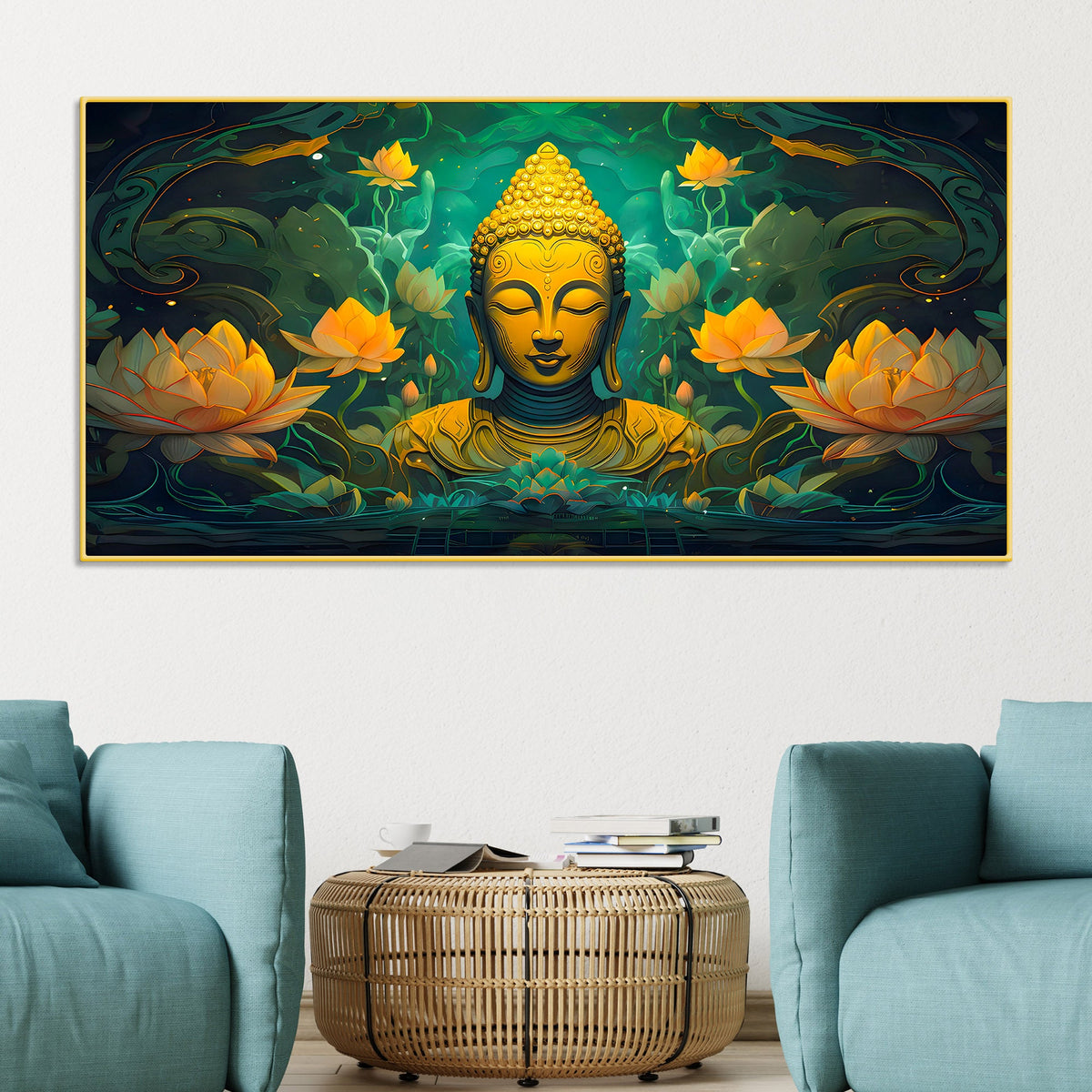 Modern Lord Buddha Canvas Wall Painting for Room Décor