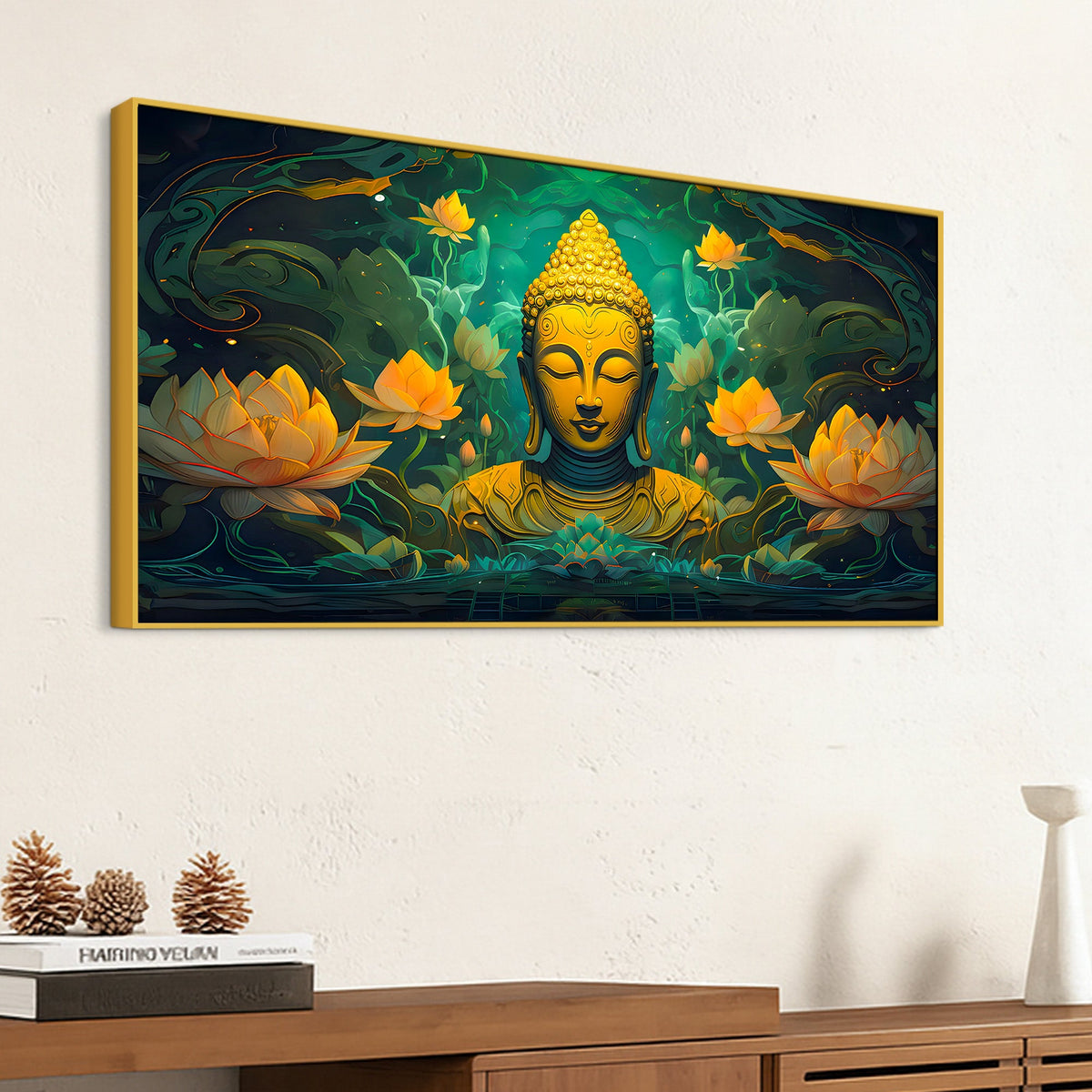 Modern Lord Buddha Canvas Wall Painting for Room Décor
