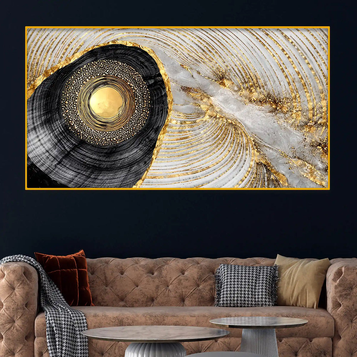 Modern Luxury Crystal Glass Painting for Wall Décor