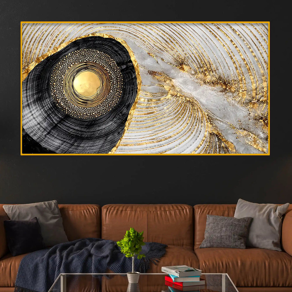 Modern Luxury Crystal Glass Painting for Wall Décor