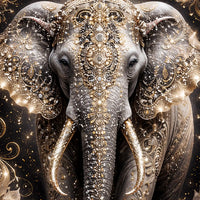 Modern Luxury Elephant Wall Art Floating Frame Crystal Wall Painting