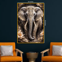 Modern Luxury Elephant Wall Art Floating Frame Crystal Wall Painting