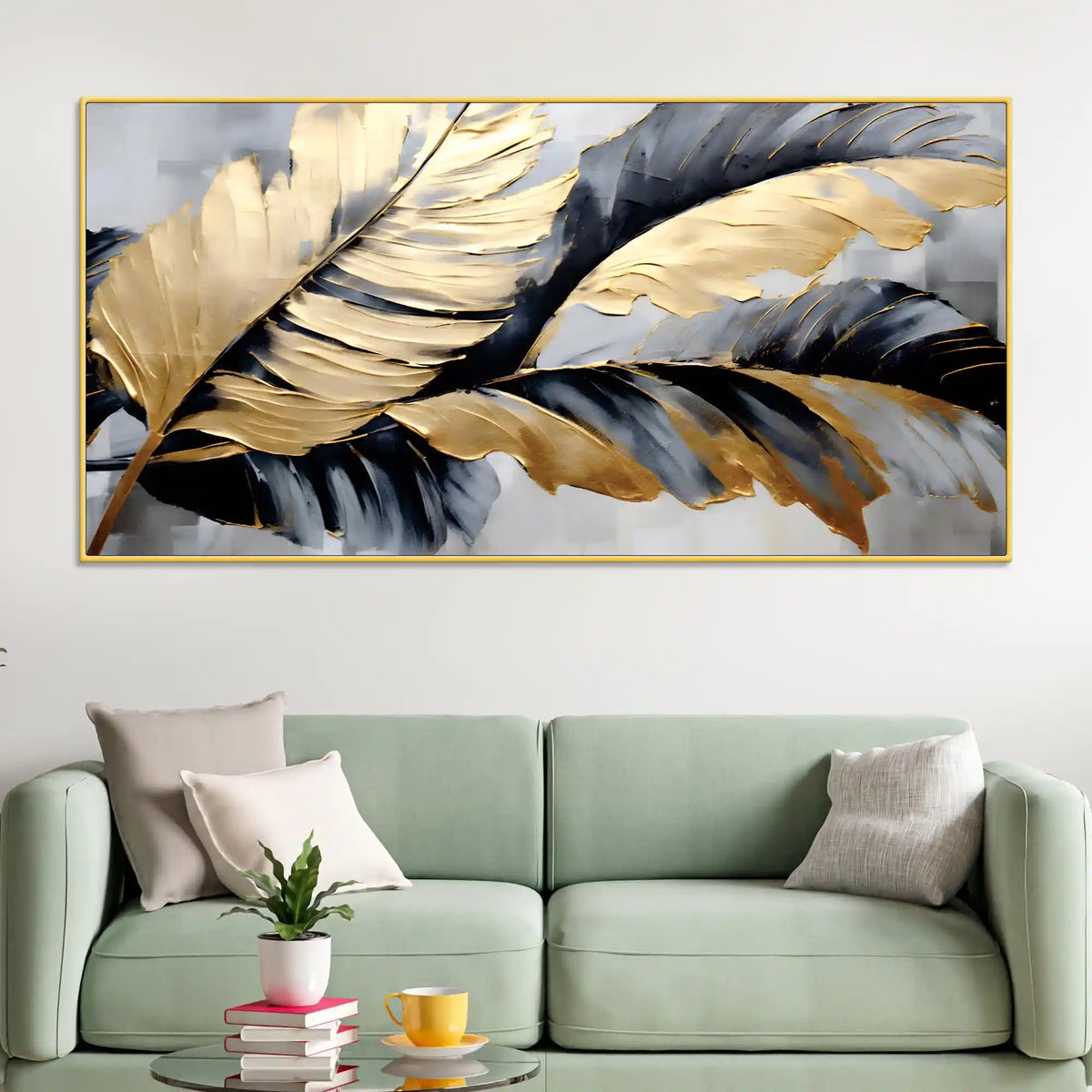 Modern Luxury Feather Abstract Painting