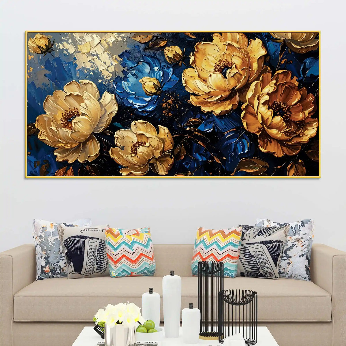 Modern Luxury Floral Canvas Wall Art Painting