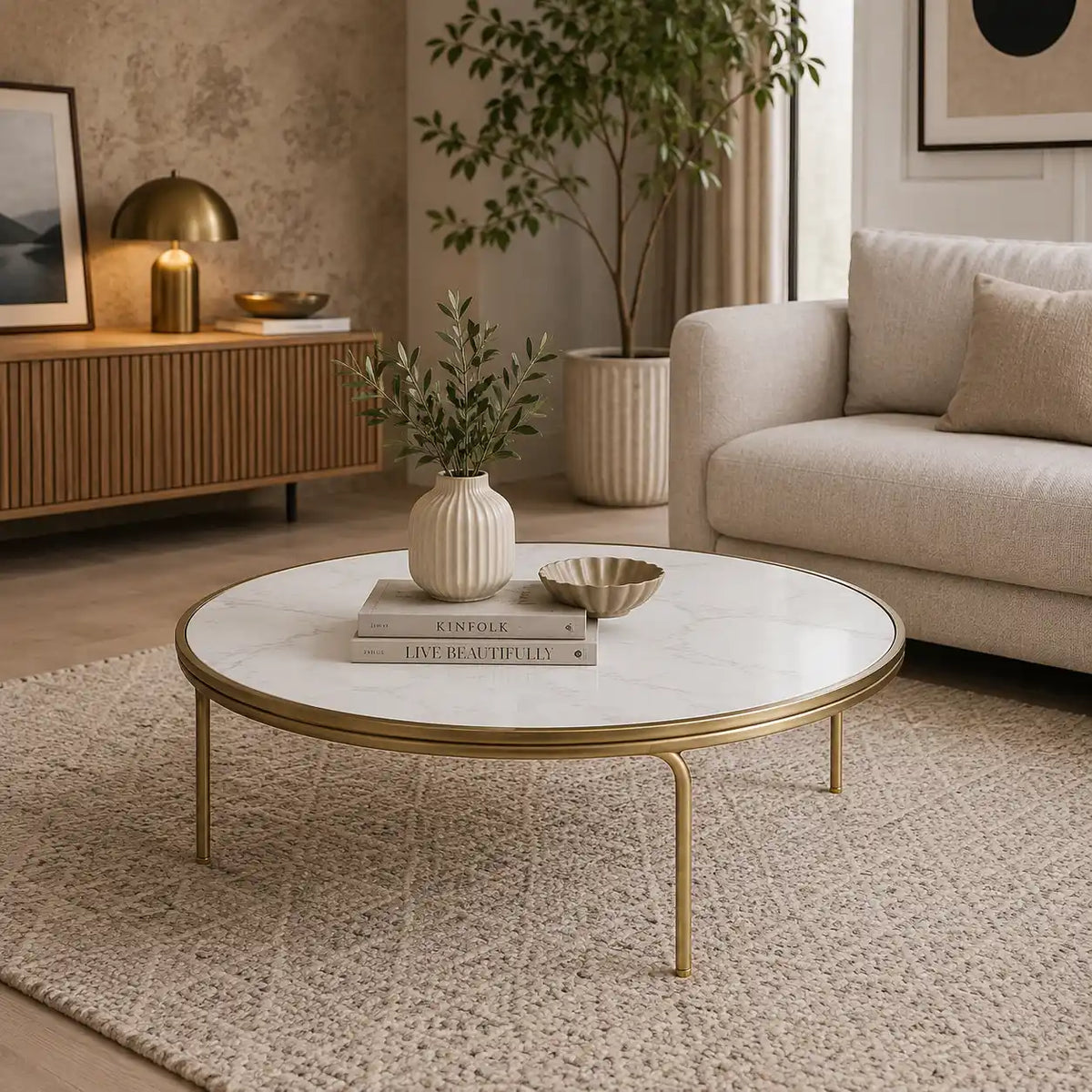 Modern Luxury Round Center Table Crafted for Elegant Interiors