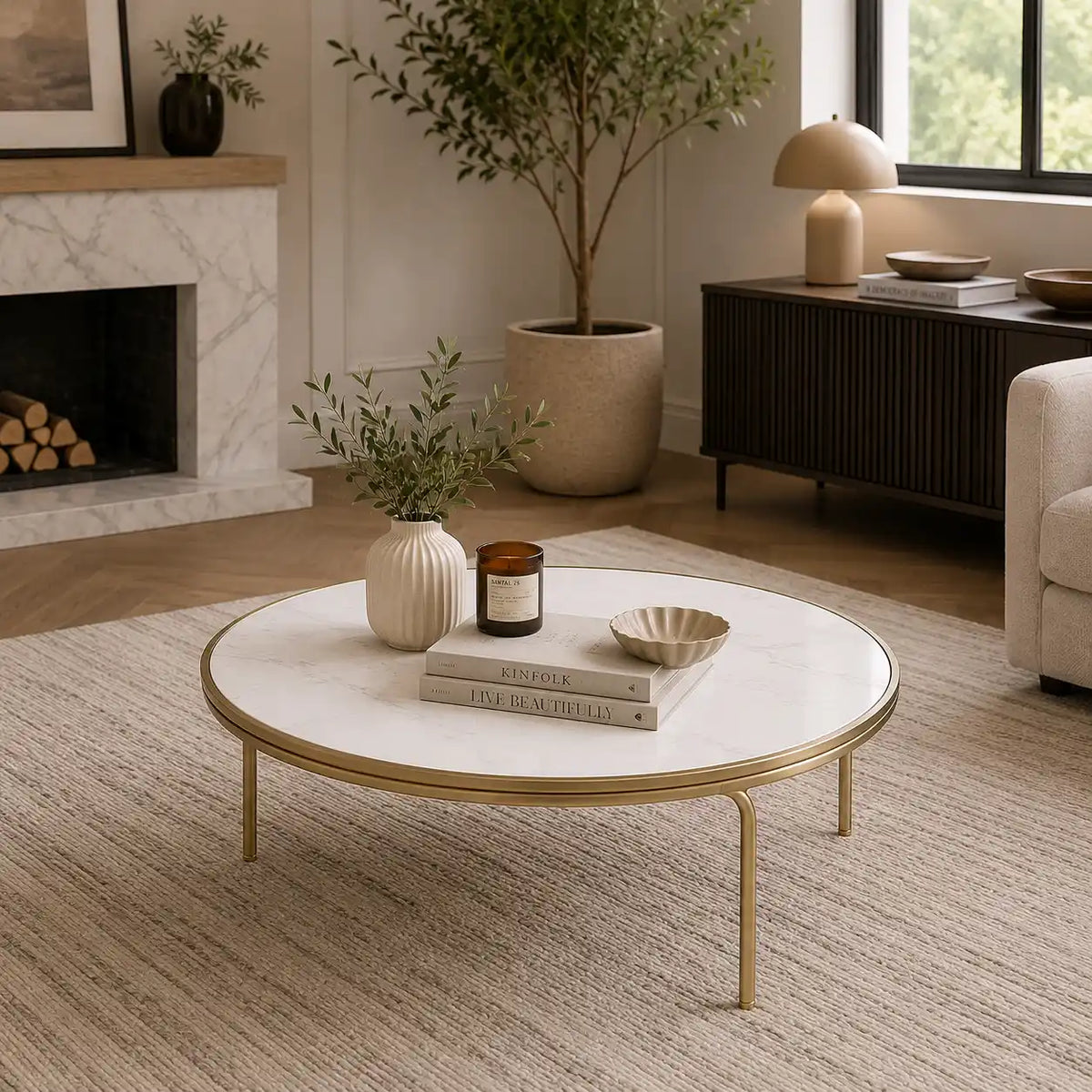 Modern Luxury Round Center Table Crafted for Elegant Interiors