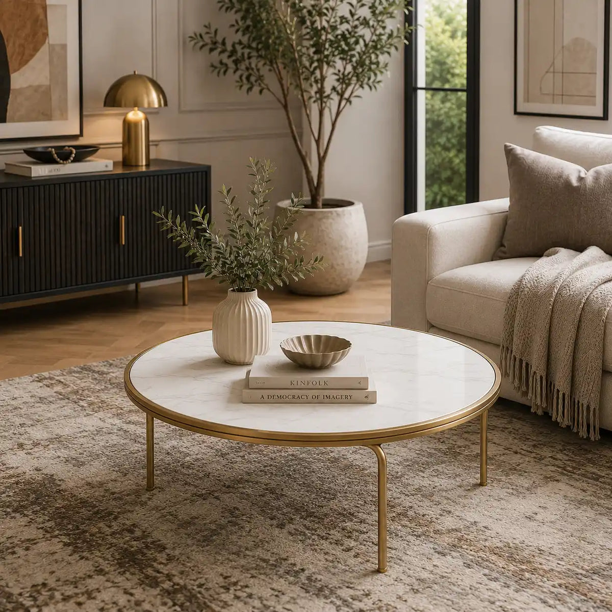 Modern Luxury Round Center Table Crafted for Elegant Interiors