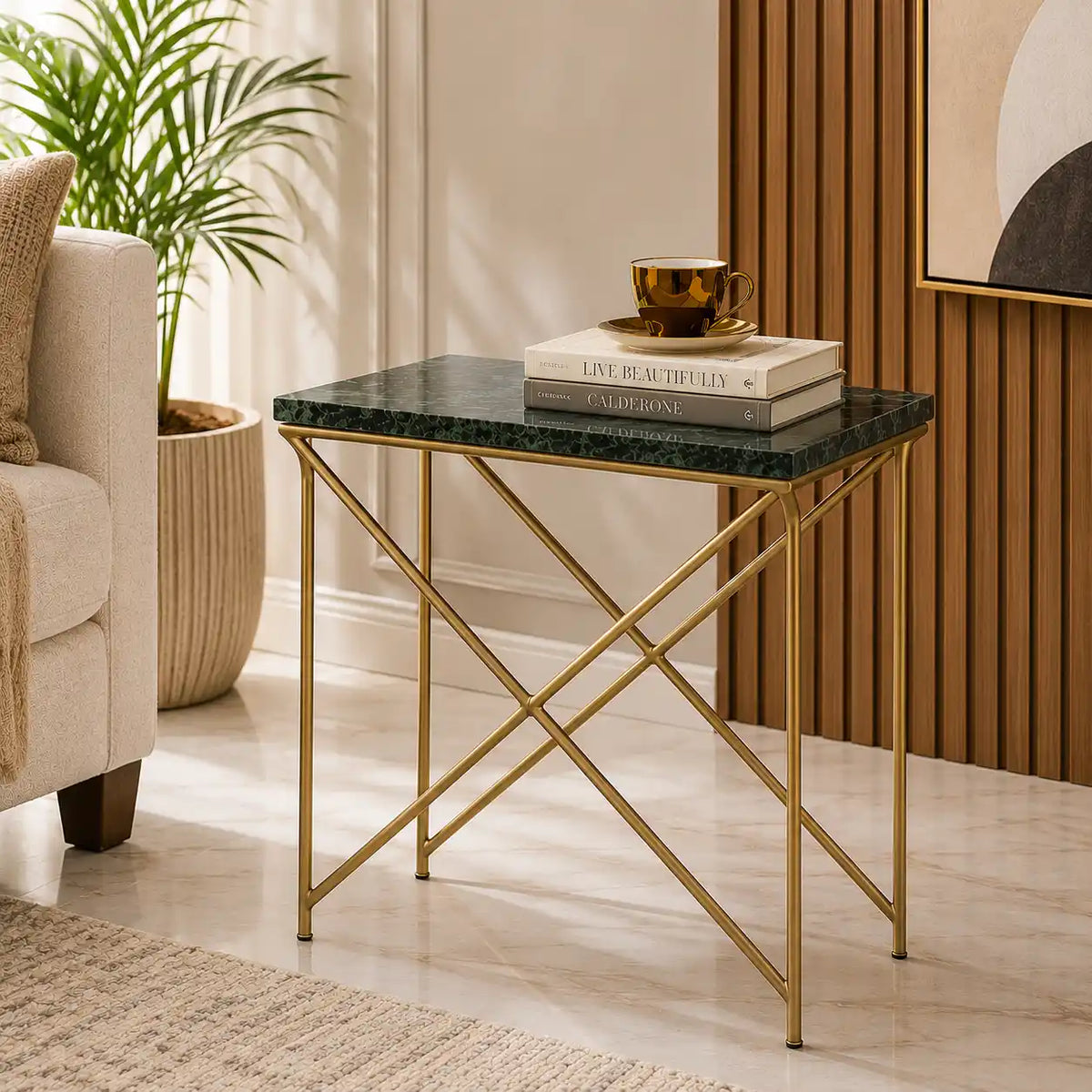 Modern Luxury Side Table with Premium Marble Surface
