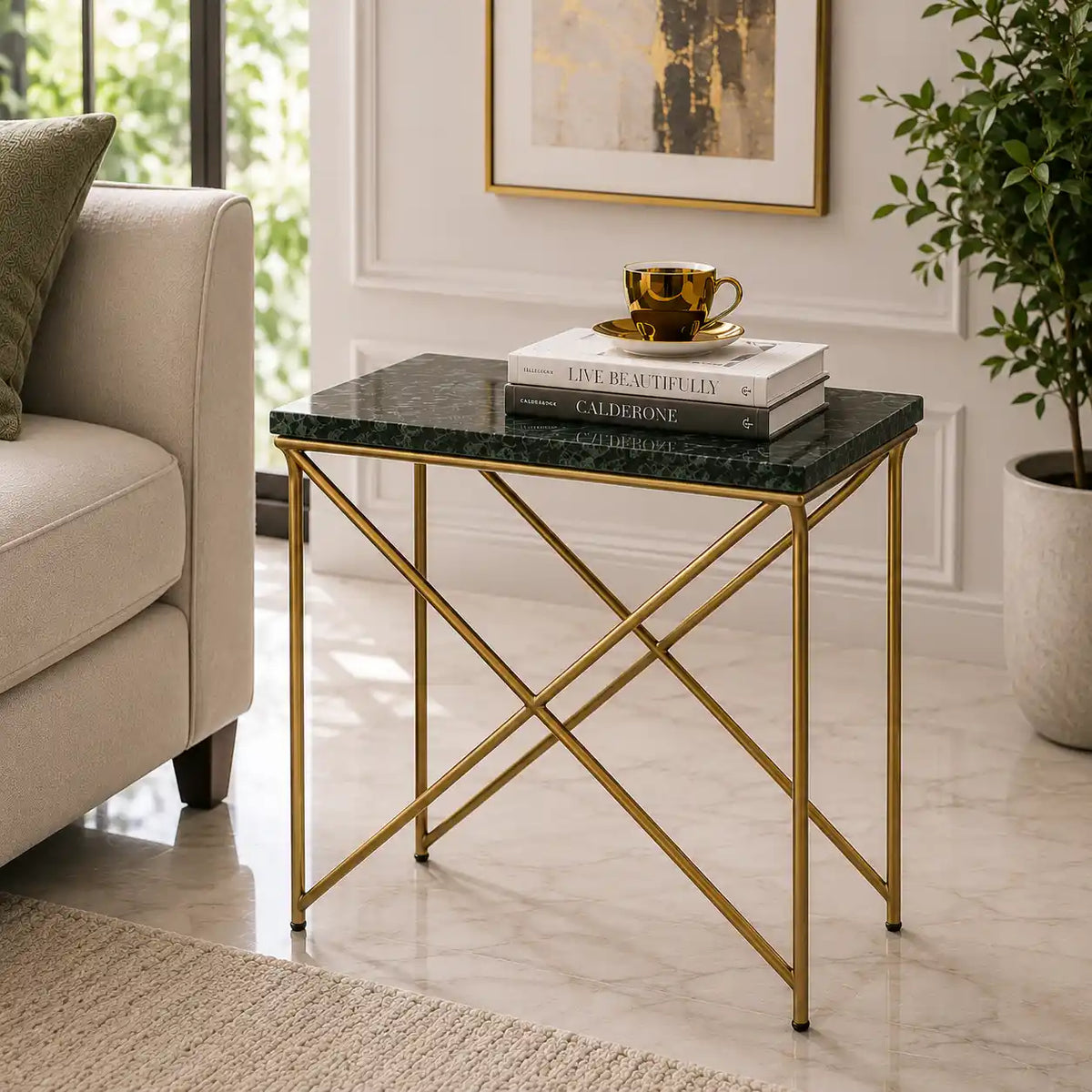 Modern Luxury Side Table with Premium Marble Surface