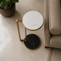 Modern Marble End Table for Living Room and Bedroom