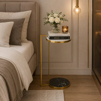 Modern Marble End Table for Living Room and Bedroom