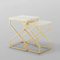 Modern Marble Top Nested Table with Stylish Frame