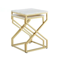 Modern Marble Top Nested Table with Stylish Frame